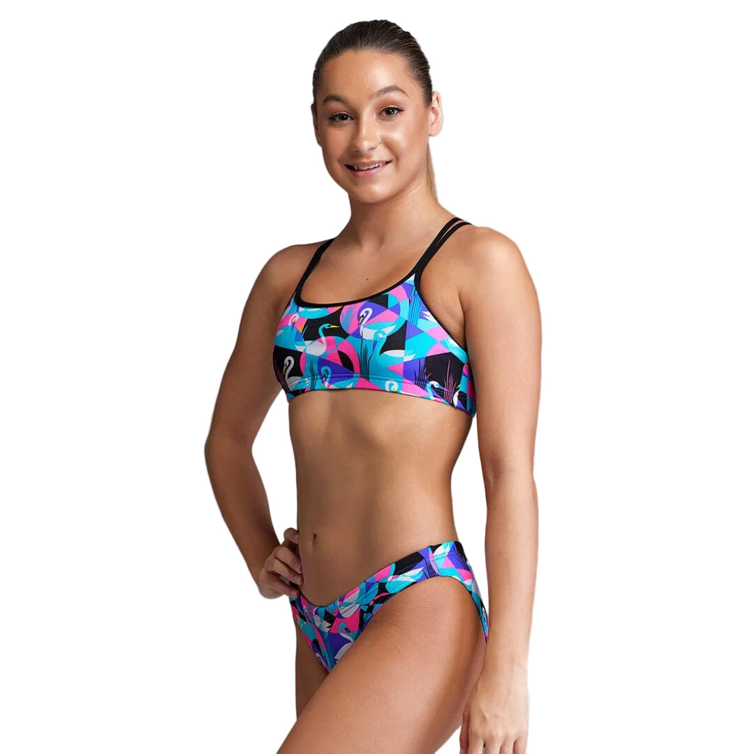 Funkita Girls Criss Cross Two Piece Swan Around