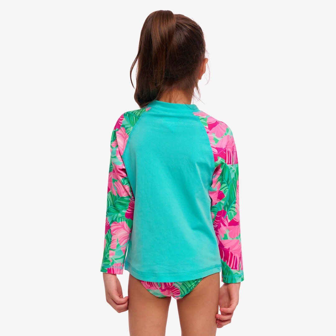 Funkita Toddler Girls Zippy Rash Vest Tropic Palm | Swimwear Shack