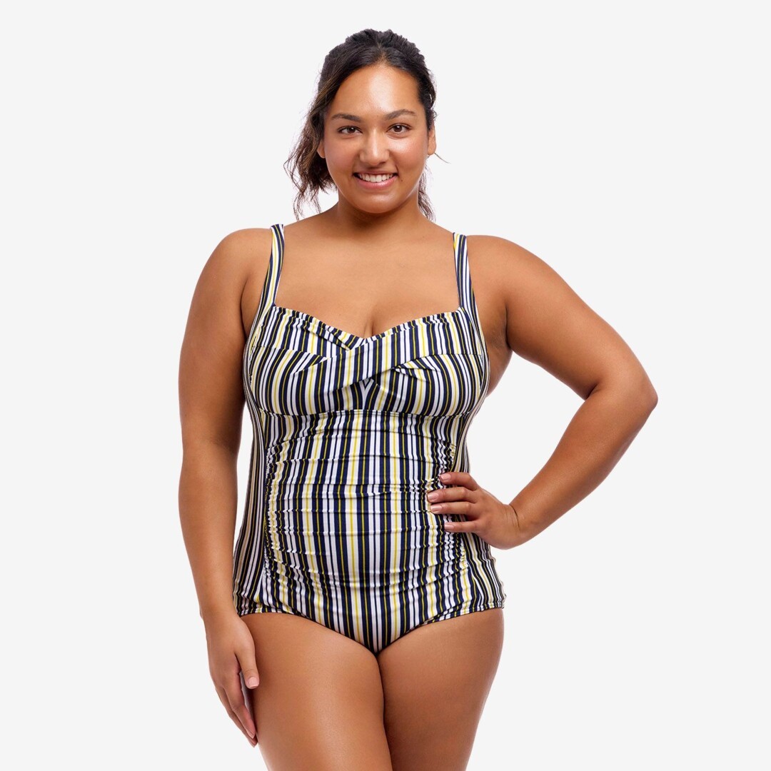Funkita Ladies Ruched One Piece Admiralty Stripe | Swimwear Shack