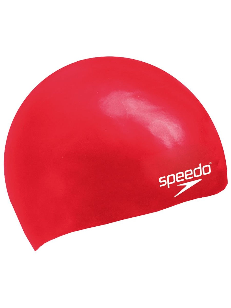 Speedo Junior Plain Moulded Silicone Swim Cap – Red | Swimwear Shack