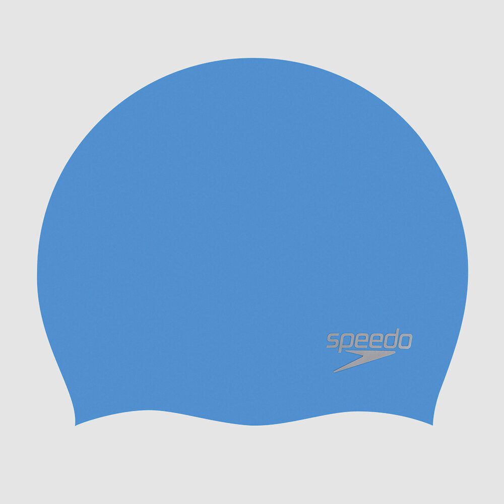 Speedo Blue Chrome Plain Moulded Silicone Cap