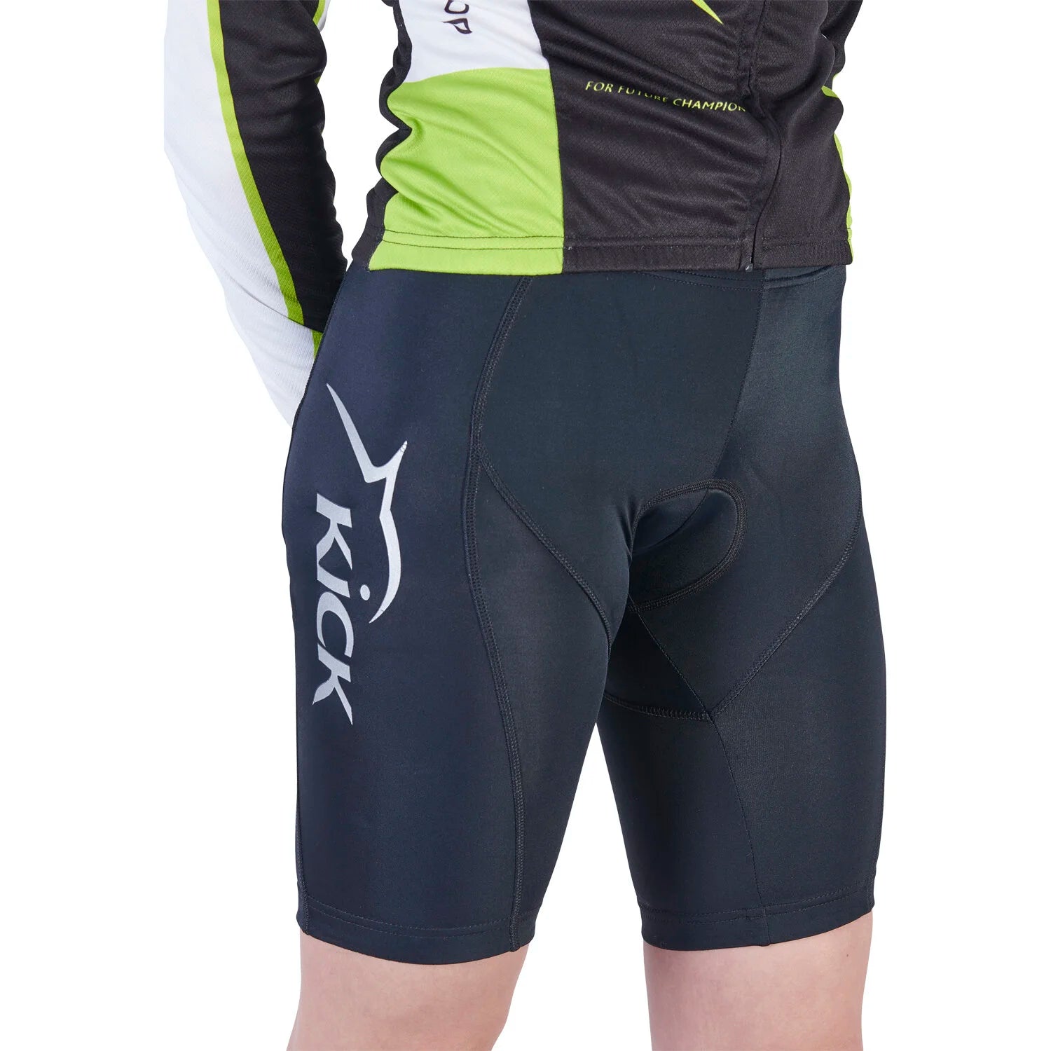 Dolphin Kick Kids Cycling Shorts All Black | Junior Cycle Shorts | Swimwear Shack