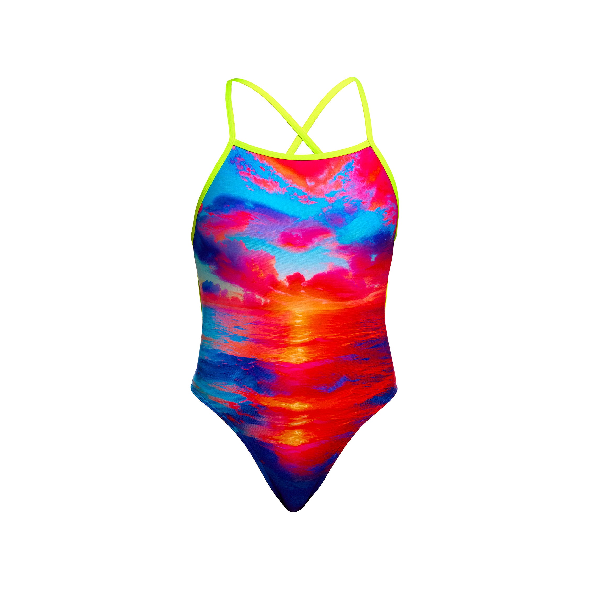 Ladies Tie Me Tight One Piece Sunset Delight