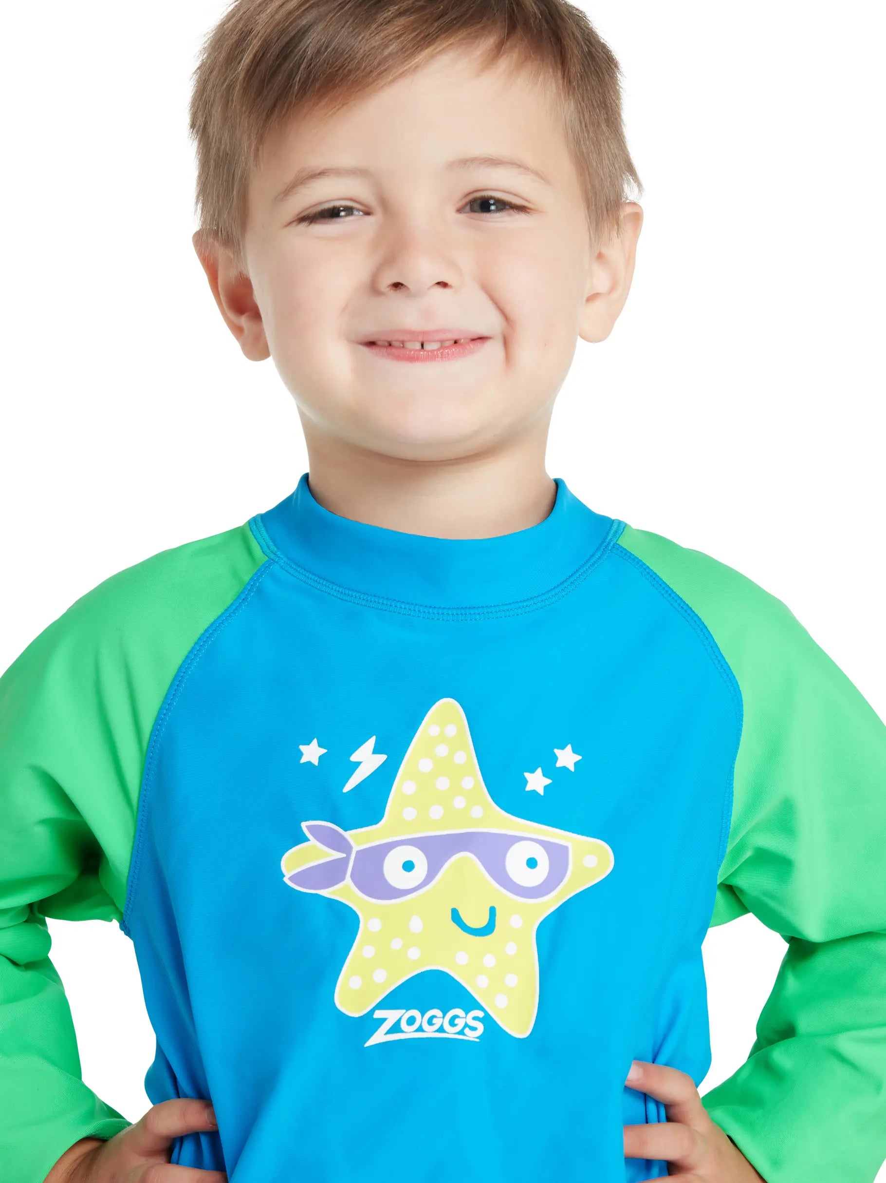 Zoggs Boys Long Sleeve Zip Sun Top Super Star | Swimwear Shack