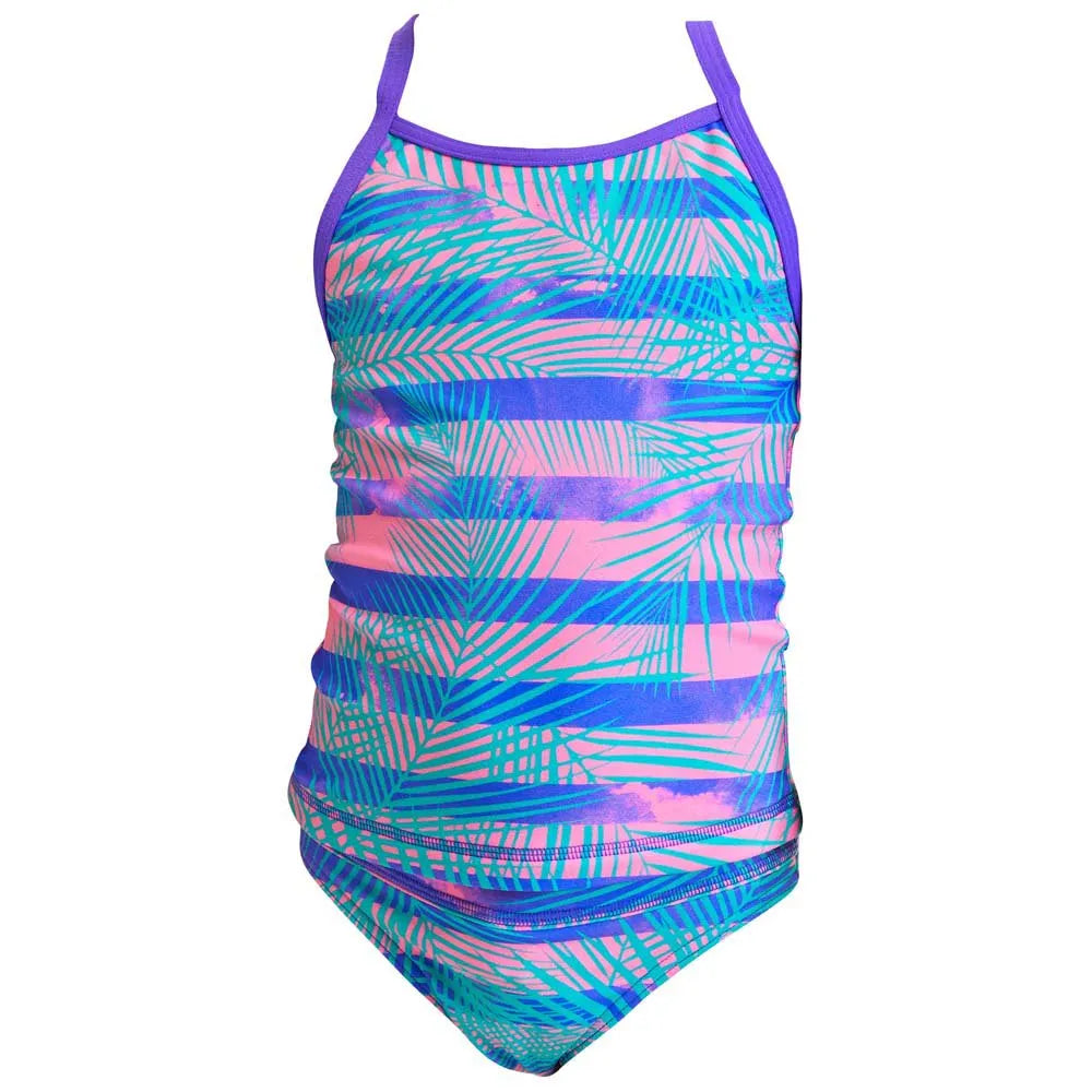 Funkita Girls Swim Steady Tankini & Brief Pastel Palm | Swimwear Shack