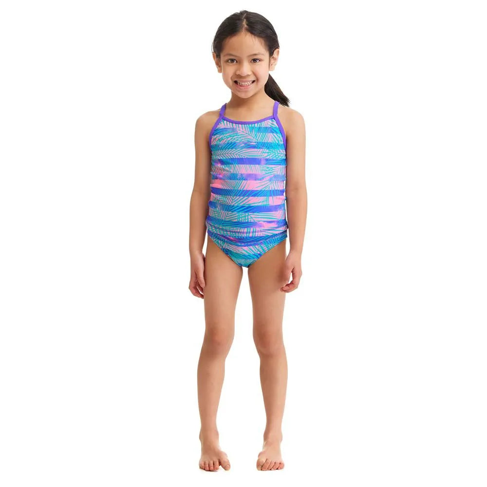 Funkita Girls Swim Steady Tankini & Brief Pastel Palm | Swimwear Shack