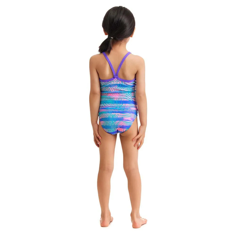 Funkita Girls Swim Steady Tankini & Brief Pastel Palm | Swimwear Shack