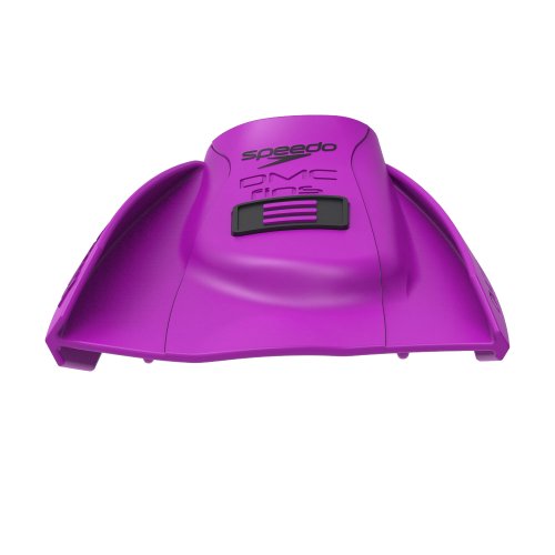Purple swim fin with Speedo branding on a white background