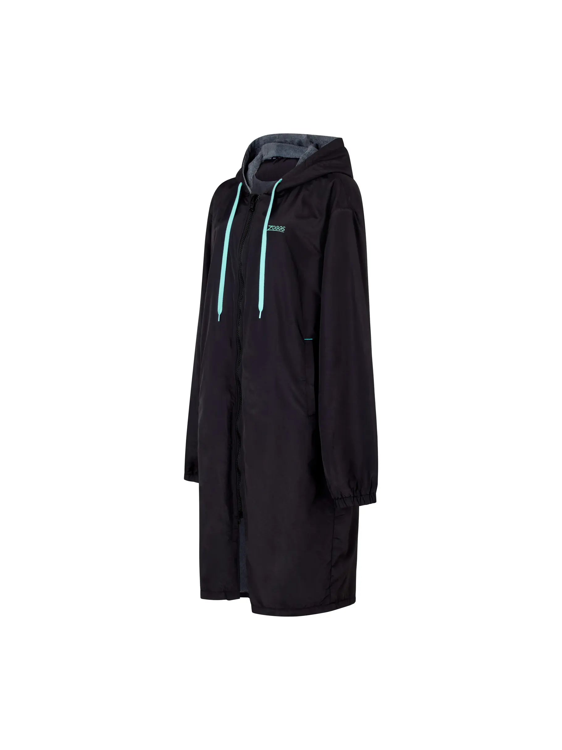 Zoggs Pool Parka Black — Fleece-Lined Swim Parka | Swimwear Shack