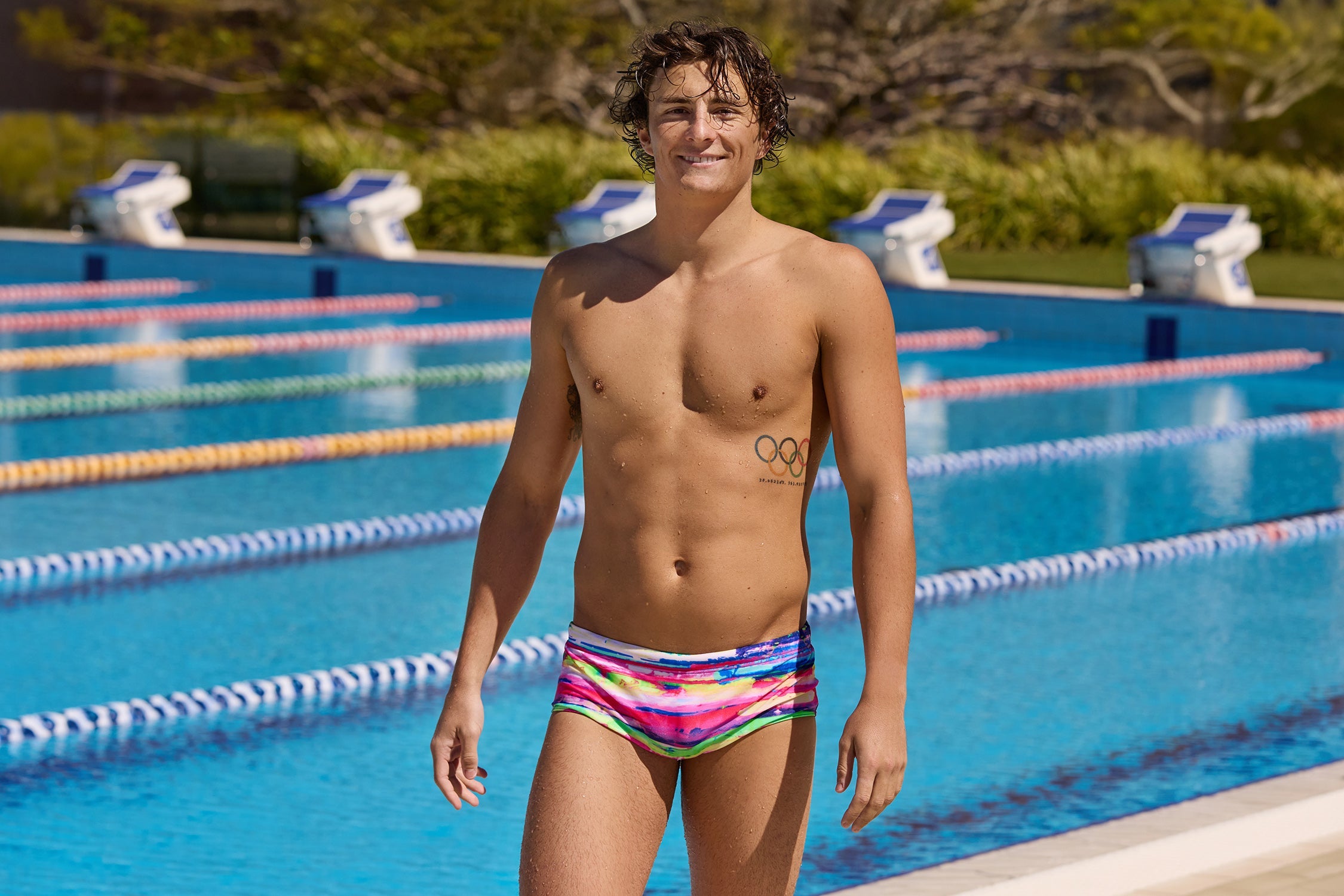 Funky Trunks men's chlorine-resistant swim briefs for training and competition