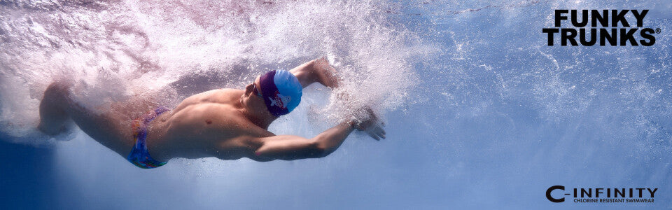 Funky swim accessories — mesh bags, caps, kickboards and pull buoys at Swimwear Shack