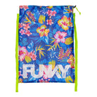 Funky Mesh Gear Bag in In Bloom. Breathable open mesh, drawstring closure & bold print