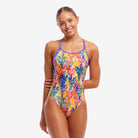 Funkita Ladies Diamond Back One Piece - Strike A Posy | Vibrant & Durable Swimwear
