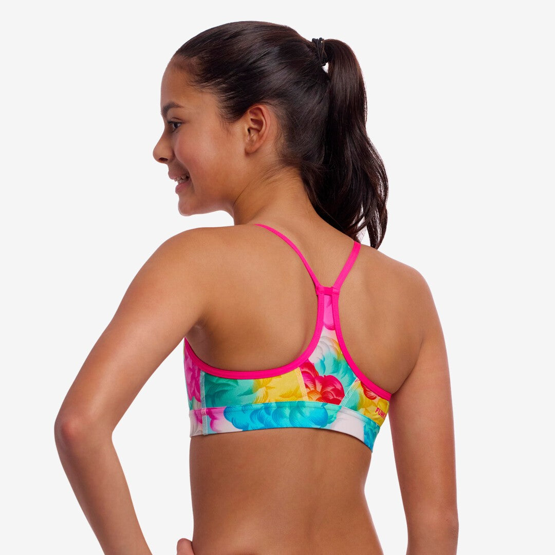 Funkita Girls Swim Crop Top Cloudy Colours | Swimwear Shack