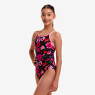 Funkita Girls Garden Glow Diamond Back One Piece | Swimwear Shack