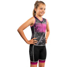 Dolphin Kick Team Tri Suit Front Zip Purple | Junior Triathlon Suit | Swimwear Shack