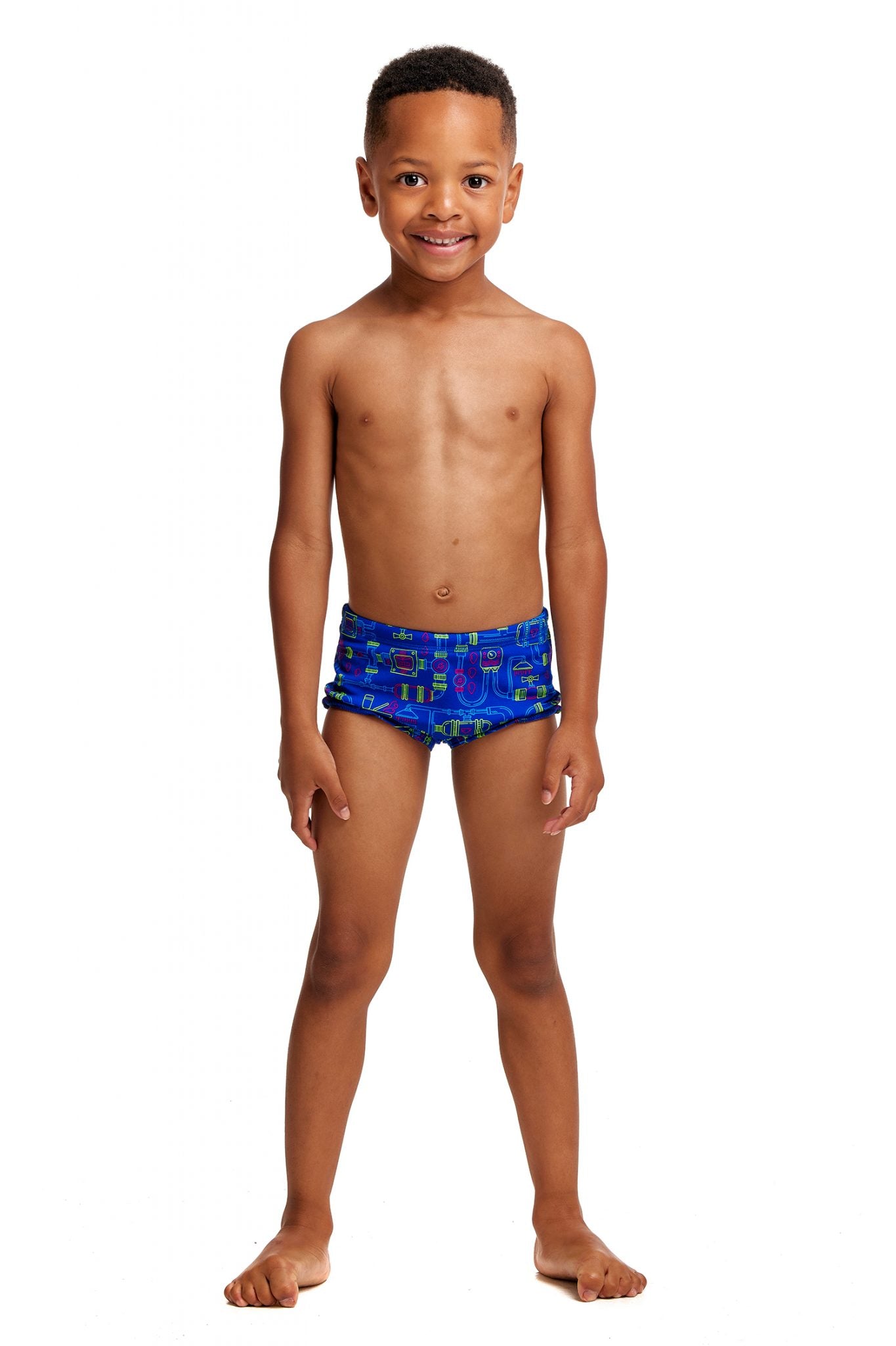 Funky Trunks Toddler Boys Printed Trunks Backed Up | Swimwear Shack