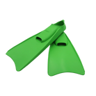 Green swim fins on a white background