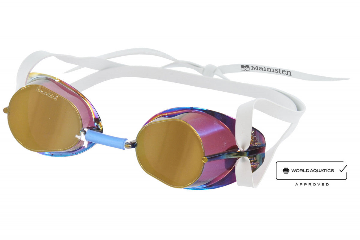 Malmsten Swedish Goggle Gold Mirror | FINA Approved Swim Goggles | Swimwear Shack