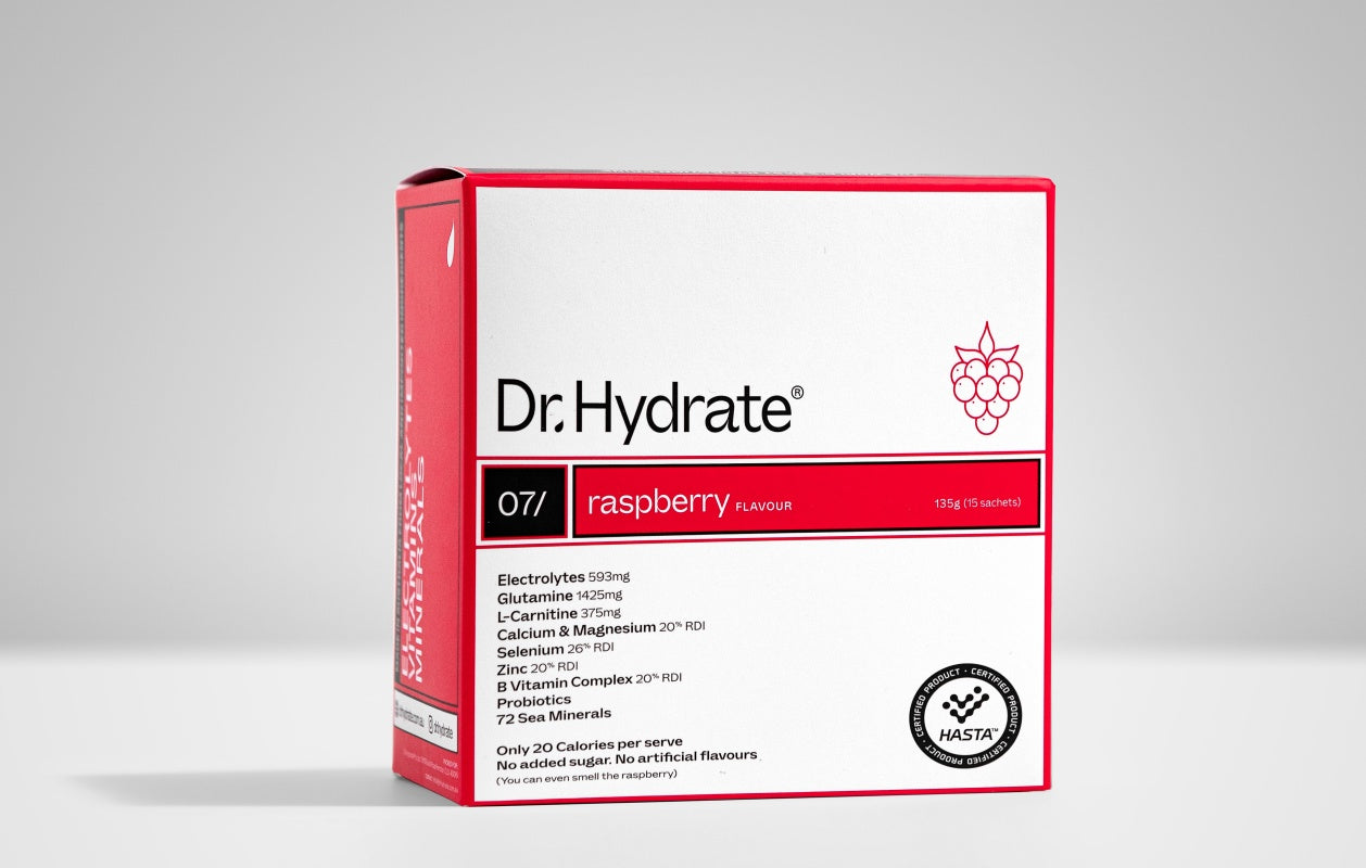 Dr. Hydrate Raspberry Sachet Pack – Electrolyte Hydration | Swimwear Shack