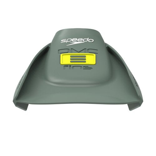 Gray swim fin with Speedo branding on a white background
