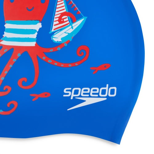 Speedo Junior Printed Silicone Cap – Cobalt | Swimwear Shack Australia