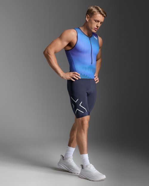 2XU Men's Core Trisuit - Blue | Triathlon Suit for Performance | Swimwear Shack | Tri Shack