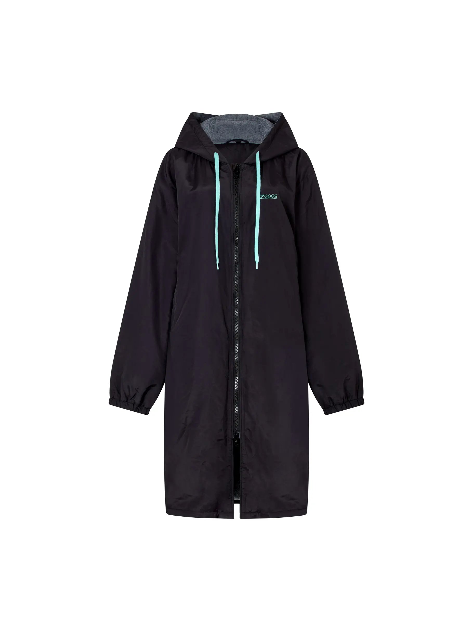 Zoggs Pool Parka Black — Fleece-Lined Swim Parka | Swimwear Shack