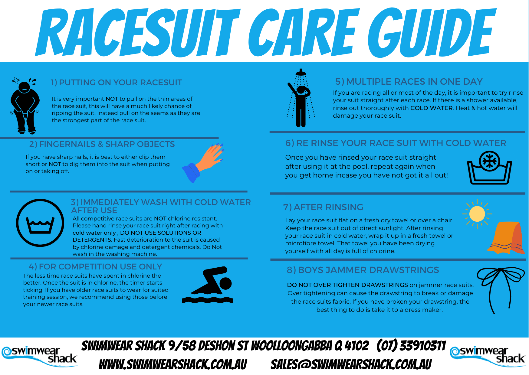 Swimwear Shack Racesuit Care Guide